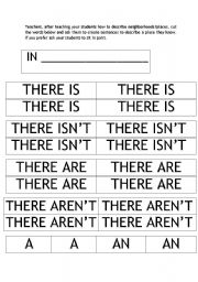 English worksheet: Describing your neighborhood / places you know.