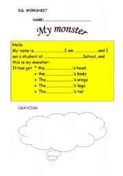 English Worksheet: My monster