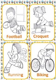 English Worksheet: SPORTS FLASH CARDS