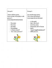 English worksheet: Prepositional phrases, activity