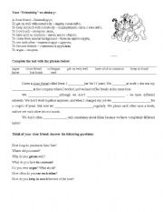 English Worksheet: Friendship