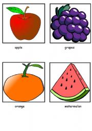 English Worksheet: Fruits flashcards (12 fruits)