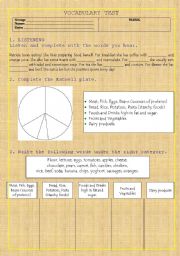 English Worksheet: Vocabulary test