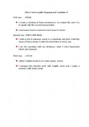 English Worksheet: How I learn English 