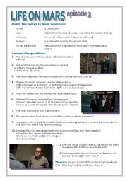 English Worksheet: Life on Mars (UK) episode 3