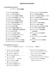 English Worksheet: Adjectives and Adverbs