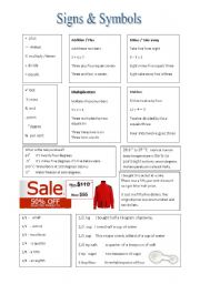 English Worksheet: Signs & Symbols