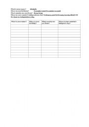 English worksheet: Dates conversation grid