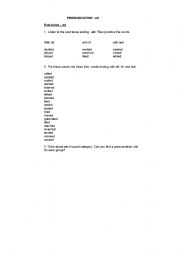 English Worksheet: Pronunciation -ed