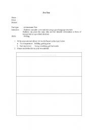 English Worksheet: Writing Test