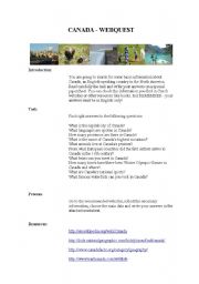 English Worksheet: CANADA WEBQUEST
