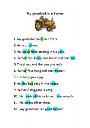 English worksheet: My granddad is a farmer