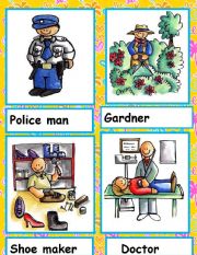 English Worksheet: jobs flash cards