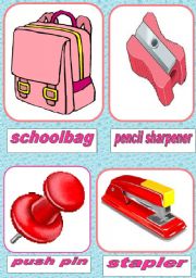 English Worksheet: school items