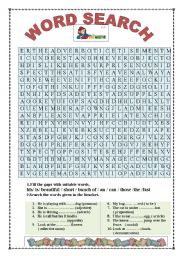 English Worksheet: Word Search