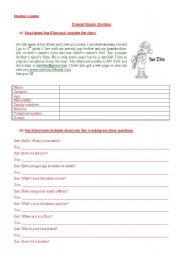 English Worksheet: present simple-personal information