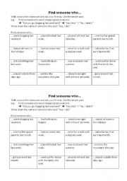 English worksheet: past simple questions and short answers Bingo