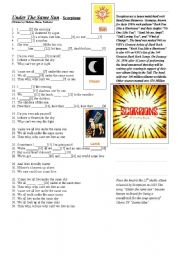 English Worksheet: Under The Same Sun - Scorpions