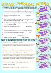 English Worksheet: STAND: PHRASAL VERBS