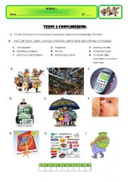 English Worksheet: TEENS & CONSUMERISM