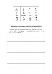 English worksheet: Phonology