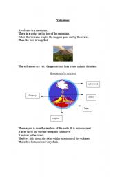 English Worksheet: Volcanoes