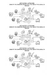 English Worksheet: Crossword - Animals