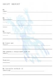 English Worksheet: Ghost Report