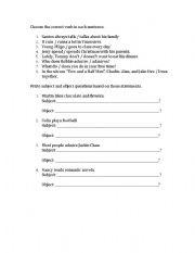 English Worksheet: Present Simple / Subject Object  / Continuous