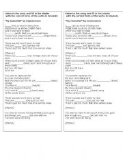 English worksheet: My Immortal by Evanescence II