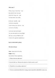 English Worksheet: a poem