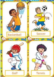 English Worksheet: sports flash cards