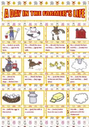 English Worksheet: A day in the farmers life