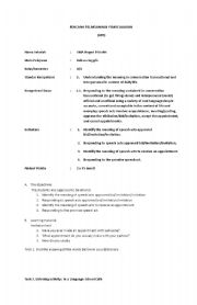 English Worksheet: lesson plan