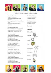 English Worksheet: Dont Stop Believing by Glee