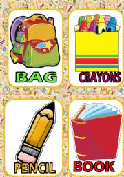 SCHOOL SUPPLIES FLASH CARDS