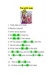 English worksheet: Fun with mum