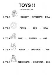 English worksheet: TOYS