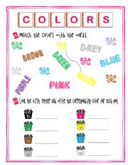 English Worksheet: COLORS