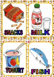 English Worksheet: FOOD FLASH CARDS