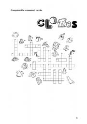 English Worksheet: Clothes