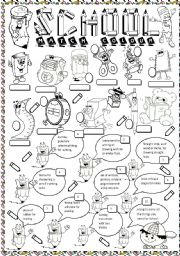 English Worksheet: school things