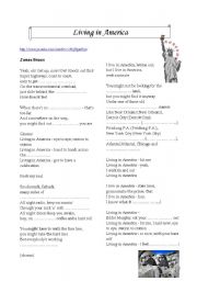 English Worksheet: Living in America