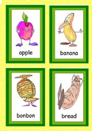 English Worksheet: FUNNY FOOD FLASHCARDS - 44 AWESOME FLASHCARDS WITH LABELS!!! - FOR VERY UNIVERSAL USE! :o)