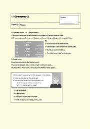 English worksheet: Grammar topic 2. Nouns