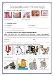 English Worksheet: Around the World in 80 Days - movie