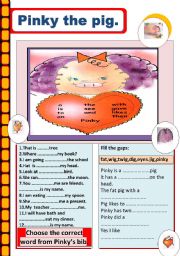 English worksheet: PINKY THE PIG