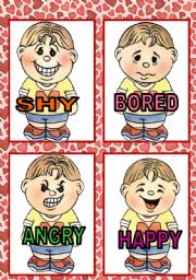 English Worksheet: FEELINGS FLASH CARDS