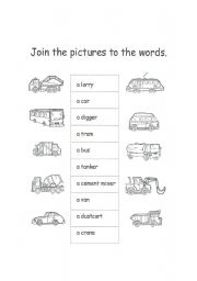 English worksheet: VEHICLES