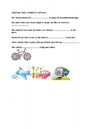 English worksheet: transportation fill in blanks